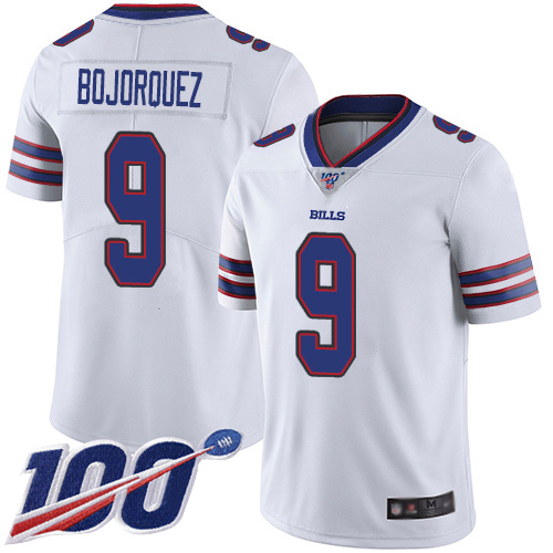Men Buffalo Bills 9 Corey Bojorquez White Vapor Untouchable Limited Player 100th Season NFL Jersey